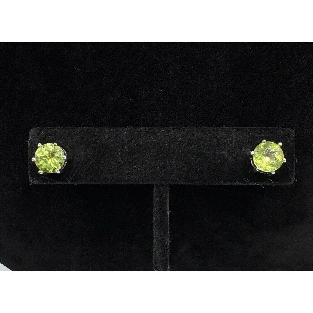 Dee Berkley Jewelry Sterling Silver 925 Large Green Peridot‎ ? Stud Earrings